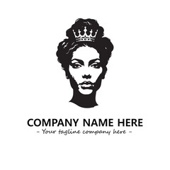 Head of queen logo company design vector illustration