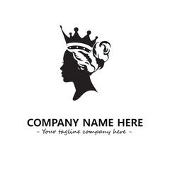 Head of queen logo company design vector illustration