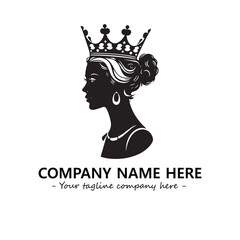 Head of queen logo company design vector illustration