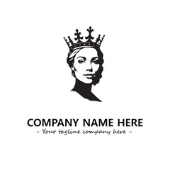 Head of queen logo company design vector illustration
