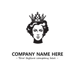 Head of queen logo company design vector illustration