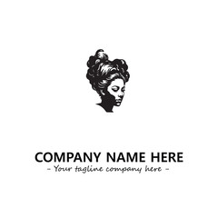 Head of queen logo company design vector illustration