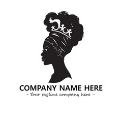Head of queen logo company design vector illustration