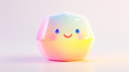 Cute Colorful Character with a Friendly Expression on a Soft Background