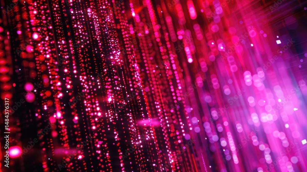 Poster abstract picture micro light sparkling particle represent data flow vivid flowing wave with high tec