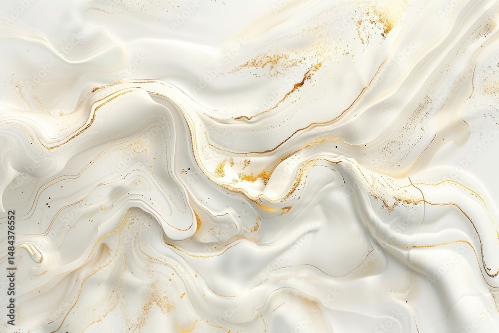 Poster abstract creamy white and beige flowing patterns. background image of fabric texture with white or c