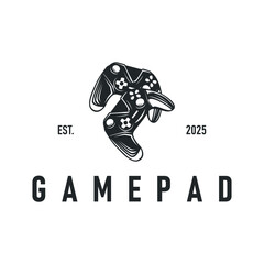 Obraz premium game console logo concept design game tool pro player silhouette symbol modern game stick gamepad illustration brand product or team template