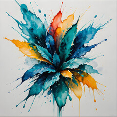abstract watercolor background with flowers