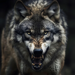 Imposing Shark Profile: Darkened Predator Lurking in Deep Blue Waters