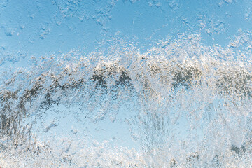 Aqua background. Product space next to clean water streams and water splashes and drops.