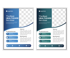 Modern medical flyer and healthcare eye-catching vector template. Cover a4 template design.