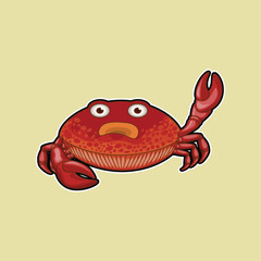 Obraz premium vector illustration of cute crab image