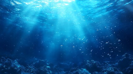 Fototapeta premium Ocean deep sunlight beams