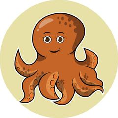 vector illustration of cute octopus image