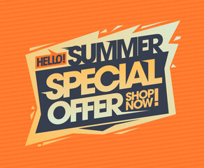 Summer special offer sale sign lettering mockup