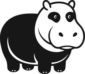 Hippopotamus  Icon line art vector art icon black and white 