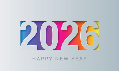 Happy new year 2026. Vector background. Brochure or calendar cover design template.