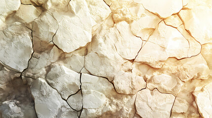 Fototapeta premium Abstract stone texture: beige and white marble wall. [Seraphic Depths] | Lightroot Rift | radiant crack. Illustration