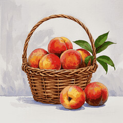 Sunlit Peach Wash peaches isolated watercolor vector illustration svg