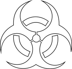Biohazard biological warning sign or symbol flat icon for apps and websites a universal for toxic and hazardous materials in different shape logo, badge, sticker, label, with transparent background