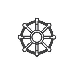 Obraz premium Eight-spoked wheel, dark grey, circular design