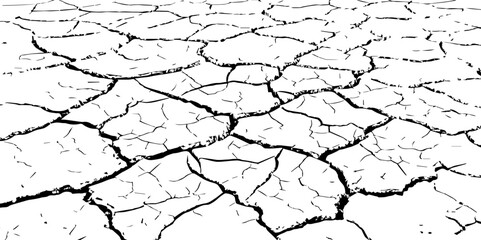  Abstract messy and distressed element for overlay.Grunge black and white crack texture background. 