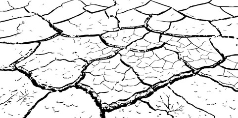  Abstract messy and distressed element for overlay.Grunge black and white crack texture background. 