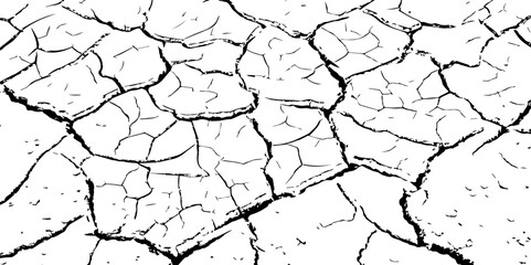  Abstract messy and distressed element for overlay.Grunge black and white crack texture background. 