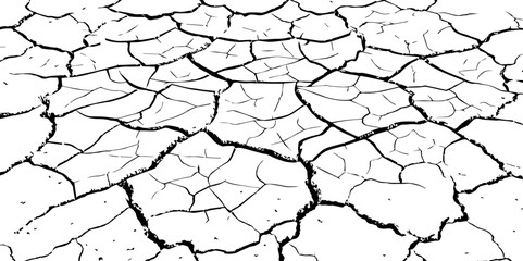  Abstract messy and distressed element for overlay.Grunge black and white crack texture background. 