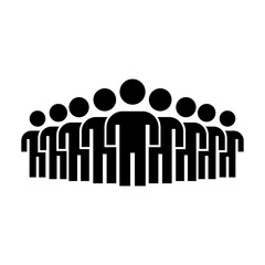 People Icon. Simple solid style. Person, group, crowd, member, pictogram, staff, silhouette, teamwork, organization concept. Vector illustration isolated