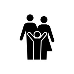 Parent and child icon. Simple solid style. People, kid, symbol, member, insurance, mother, son, father, generation, person, family love concept. Vector illustration isolated