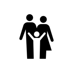 Parent and child icon. Simple solid style. People, kid, symbol, member, insurance, mother, son, father, generation, person, family love concept. Vector illustration isolated