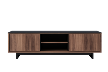 Mid-century modern TV stand with wood and metal