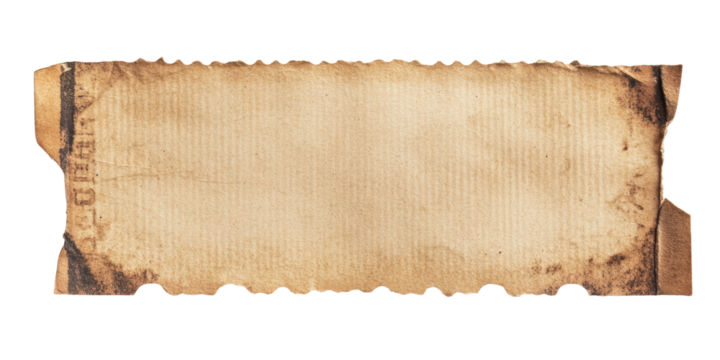 Aged, tattered paper scroll
