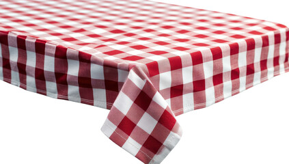 Fototapeta premium Red and white checkered tablecloth, classic picnic style (1)