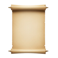 Parchment scroll paper document isolated on transparent background