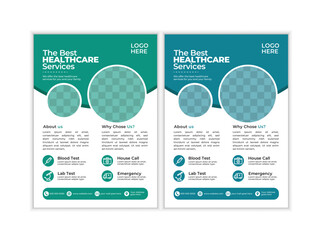 Modern medical flyer and healthcare eye-catching vector template.