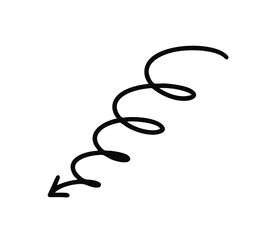 black swirl arrow marker element