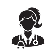 Vector Doctor Silhouette Medical Illustration, 
Vector Doctor Silhouette Black and White Illustration, 
Doctor Vector Icon Medical Worker Concept .