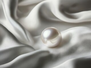Pearl on draped fabric