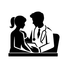 Vector Doctor Silhouette Medical Illustration, 
Vector Doctor Silhouette Black and White Illustration, 
Doctor Vector Icon Medical Worker Concept .