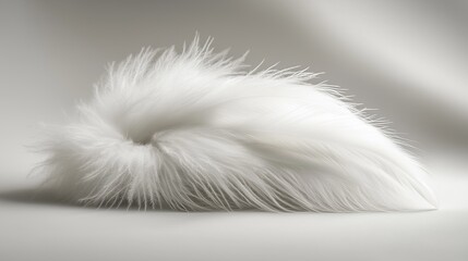 Soft White Fur Isolated on Neutral Background for Elegant Design