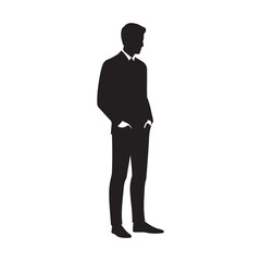 Vector Men Silhouette Illustration, 
Vector Business men Silhouette Black and White Illustration.