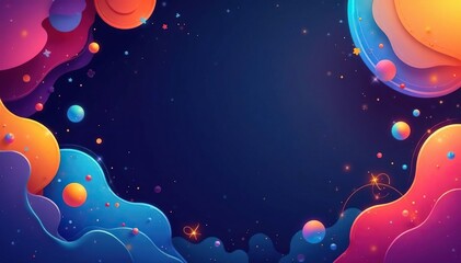 Vibrant website graphics design elements, colorful abstract shapes and icons , abstract, bright, web