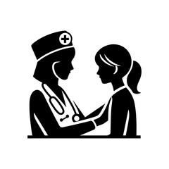 Vector Doctor Silhouette Medical Illustration, 
Vector Doctor Silhouette Black and White Illustration, 
Doctor Vector Icon Medical Worker Concept .