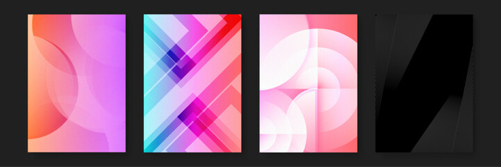 Four abstract colorful designs suitable for vibrant digital backgrounds, graphic design projects, artistic presentations, and modern print materials.