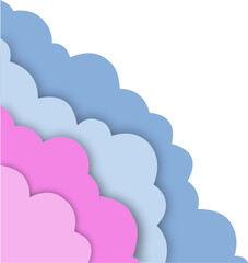 Cloud Paper Cut Corner Background