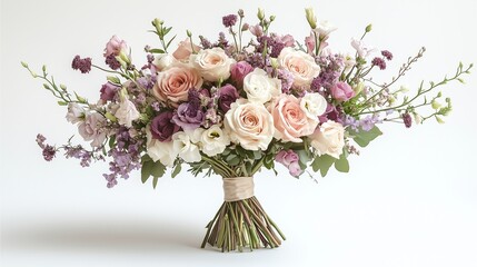 Fototapeta premium Pink rose bouquet arranged in a vase for a romantic gift or celebration