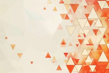 Abstract composition with pastel-colored triangles on a beige background. Background image of triangle or geometric shape with vibrant color. Creative design. Geometric design for modern art. AIG51.