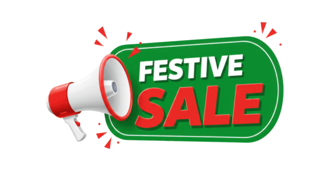 Festive sale badge PNG – vibrant decorative label with bold sale text, colorful elements, and celebratory design – transparent background for holiday promotions, marketing, and online banners